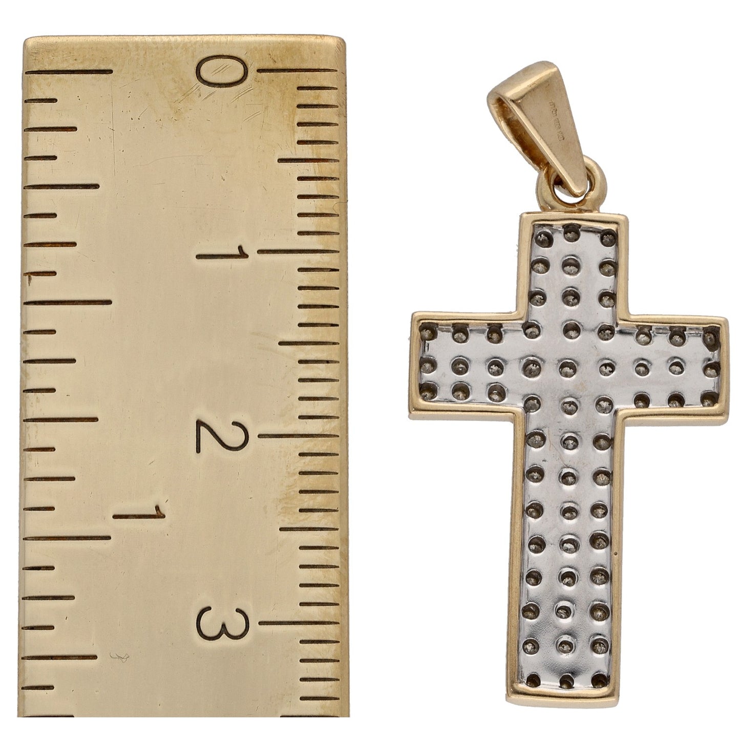 9ct Gold 0.60ct Diamond Cross Pendant