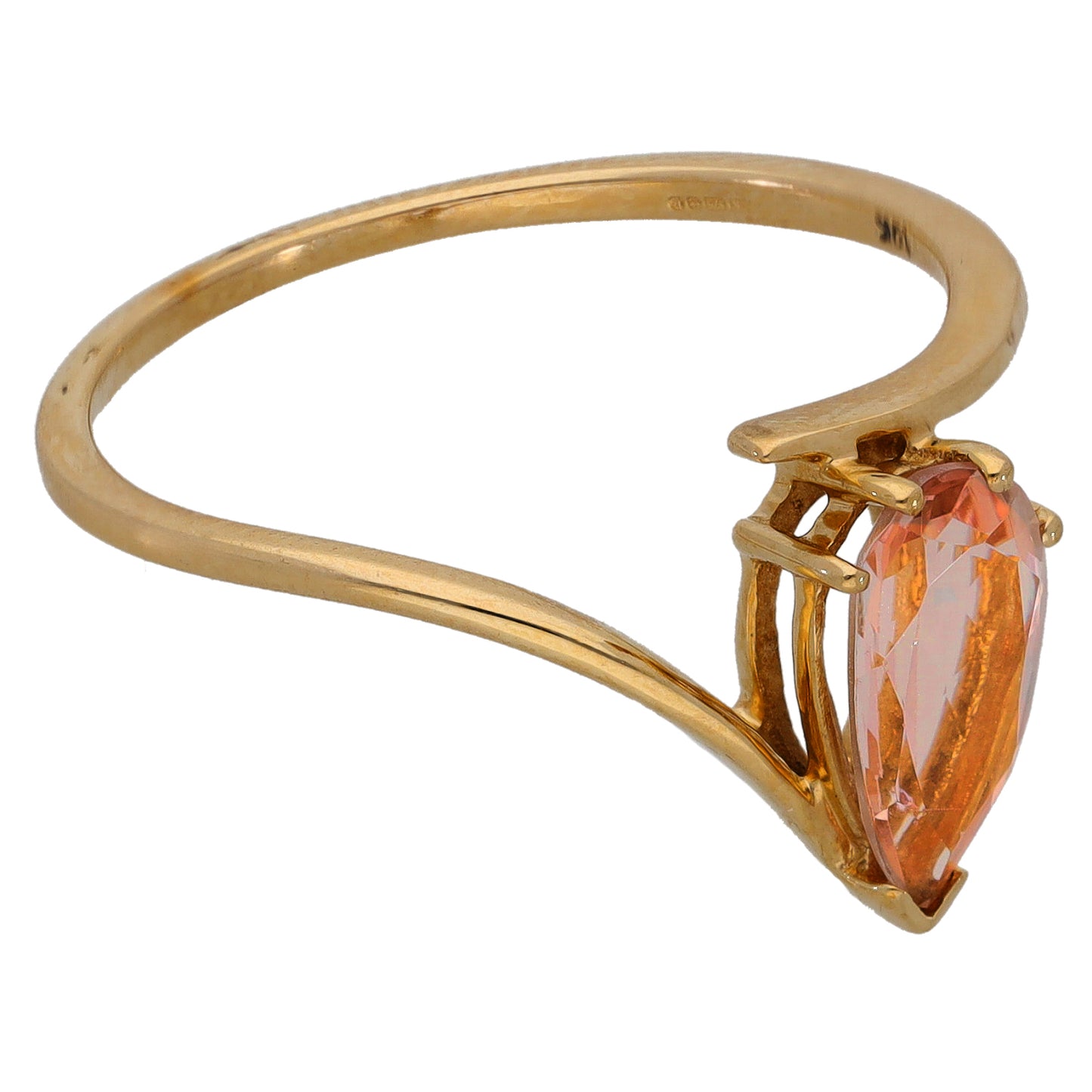 9ct Gold Morganite Single Stone Ring Size U