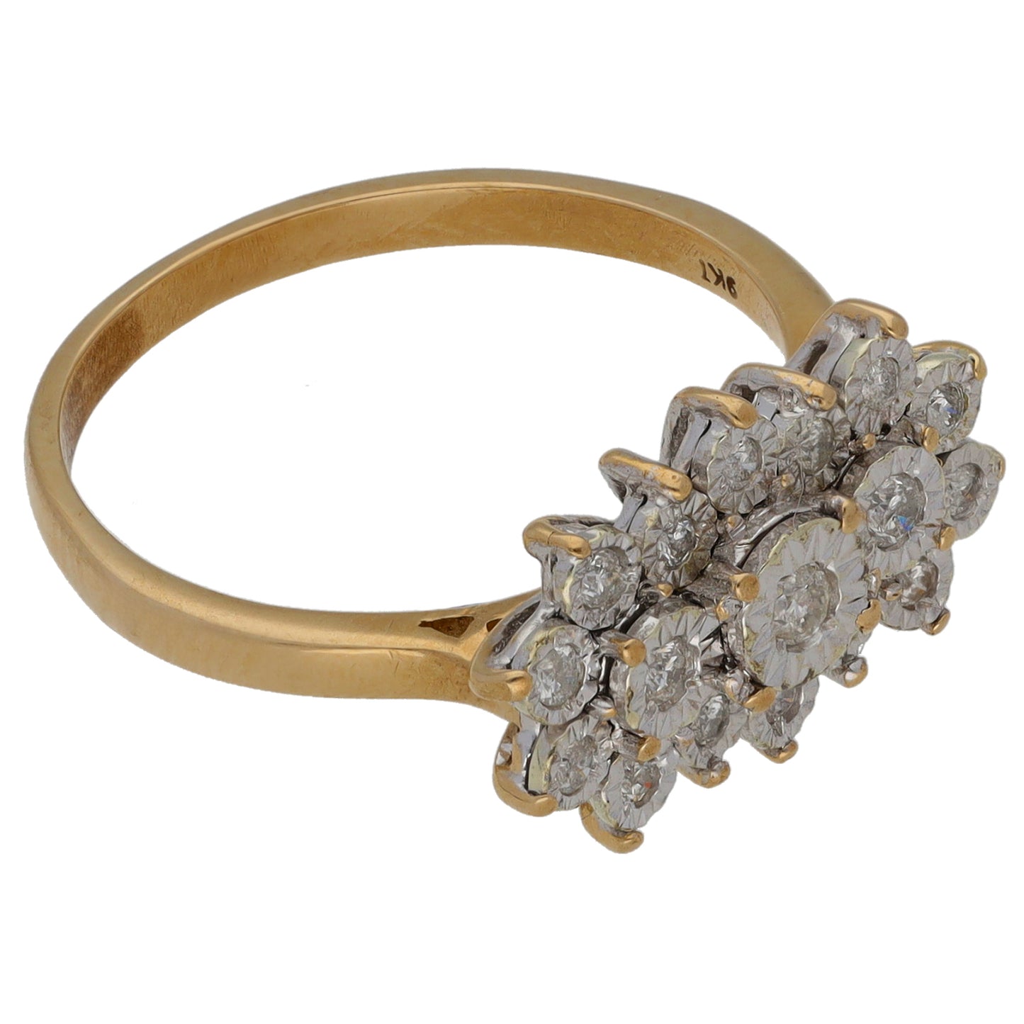 9ct Gold 0.25ct Diamond Dress/Cocktail Ring Size O