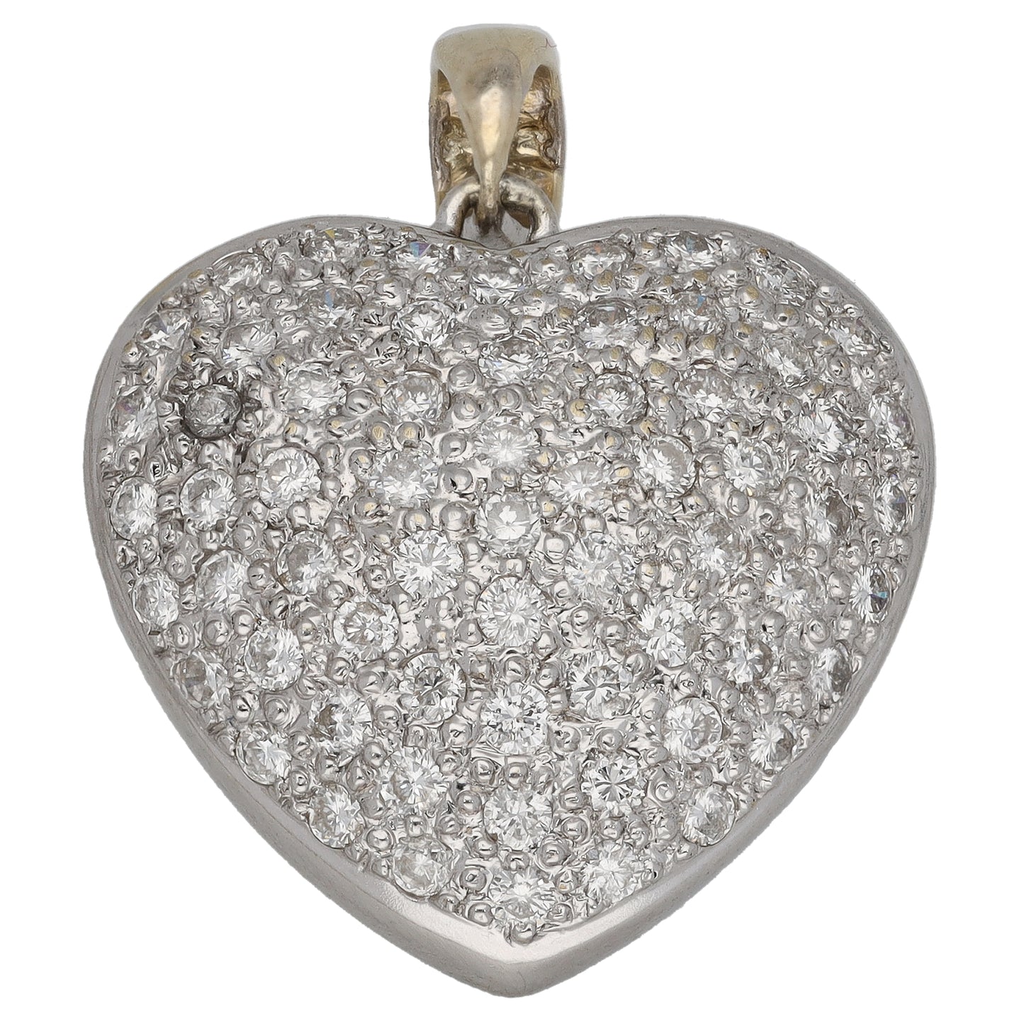 18ct Bi-Colour Gold 1.20ct Diamond Heart Pendant
