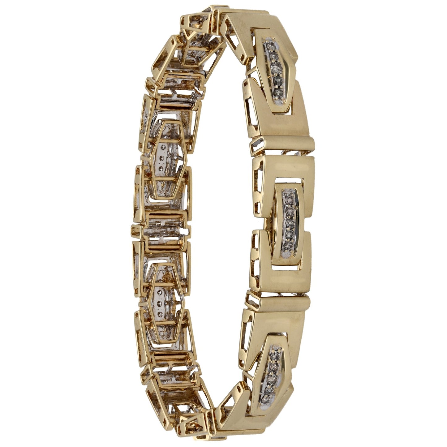 14ct Gold 1.20ct Diamond Alternative Stone Set Bracelet
