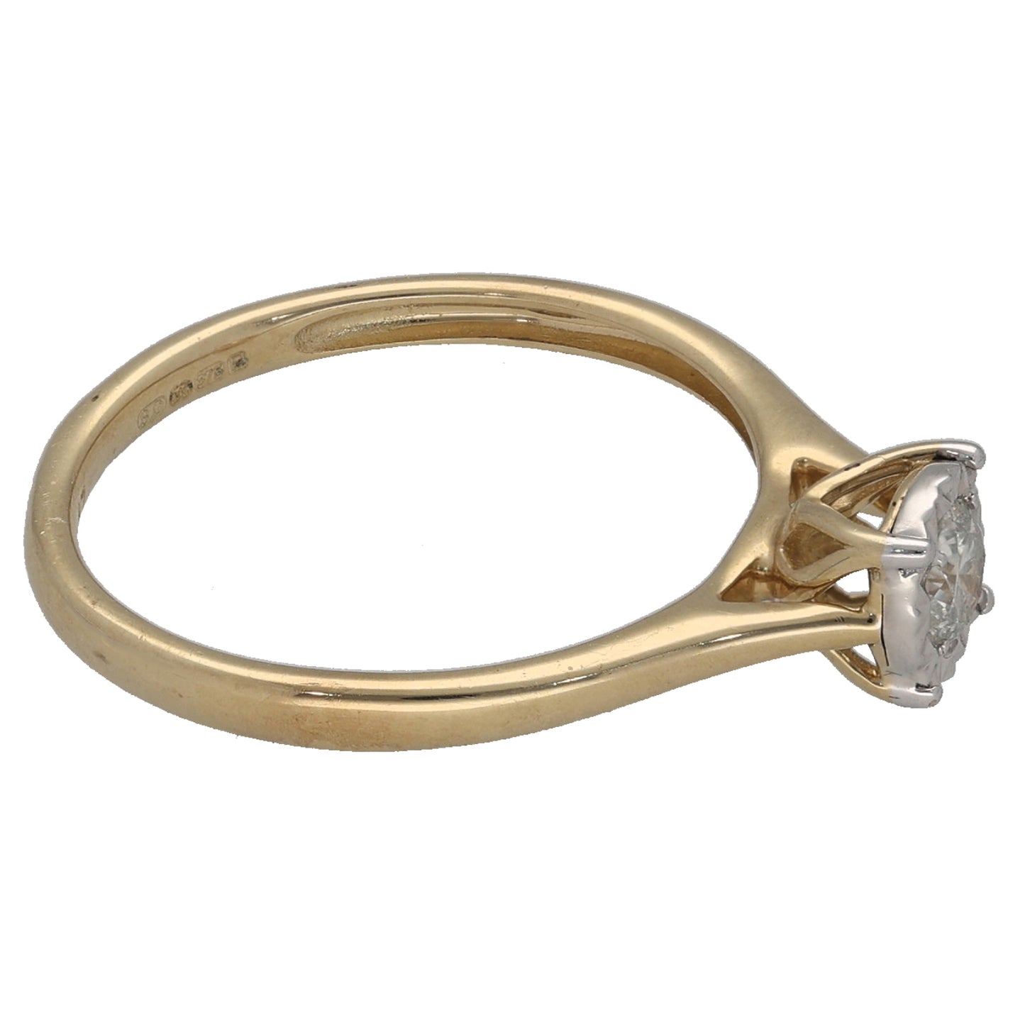 9ct Gold 0.17ct Diamond Solitaire Ring Size K