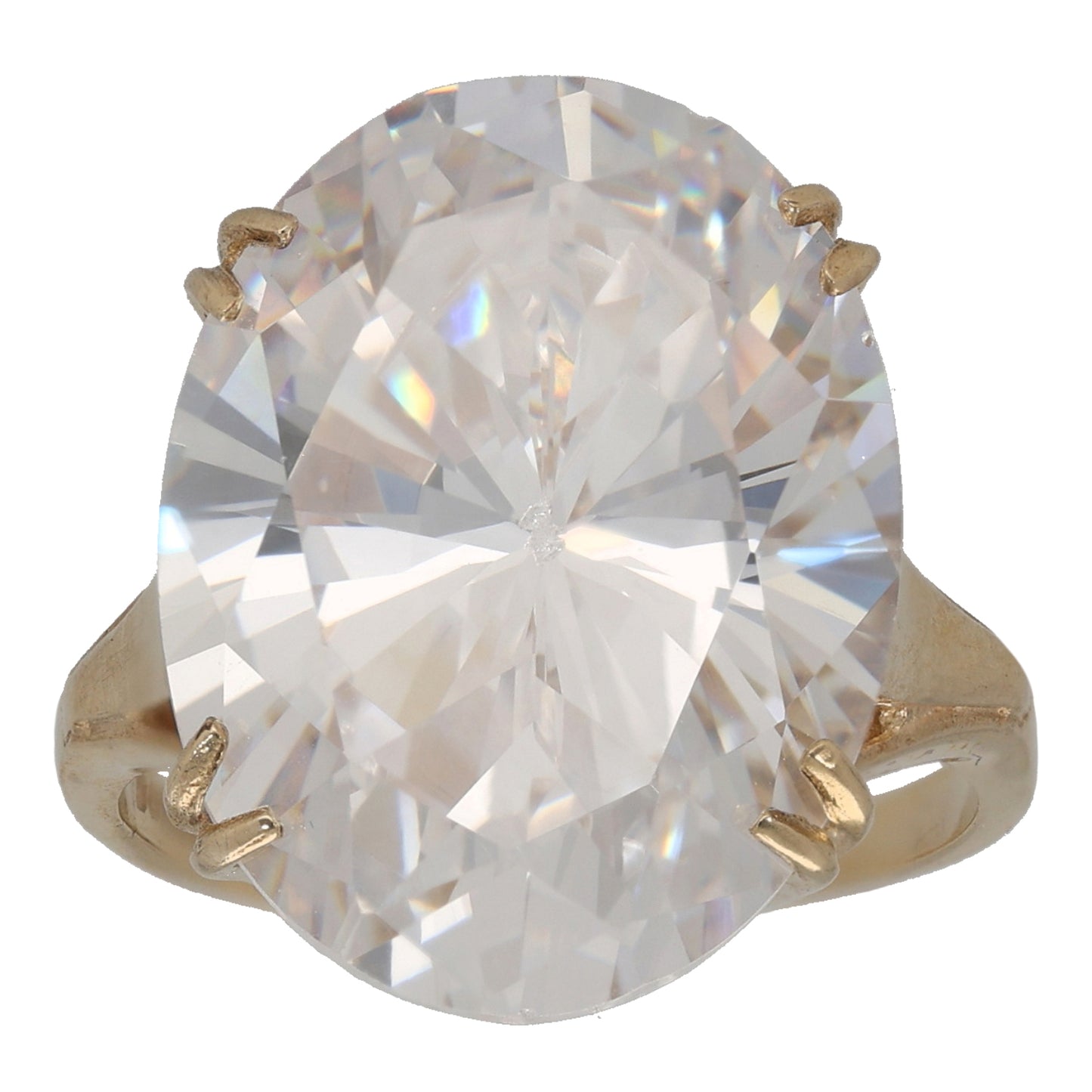 9ct Gold Cubic Zirconia Single Stone Ring Size P