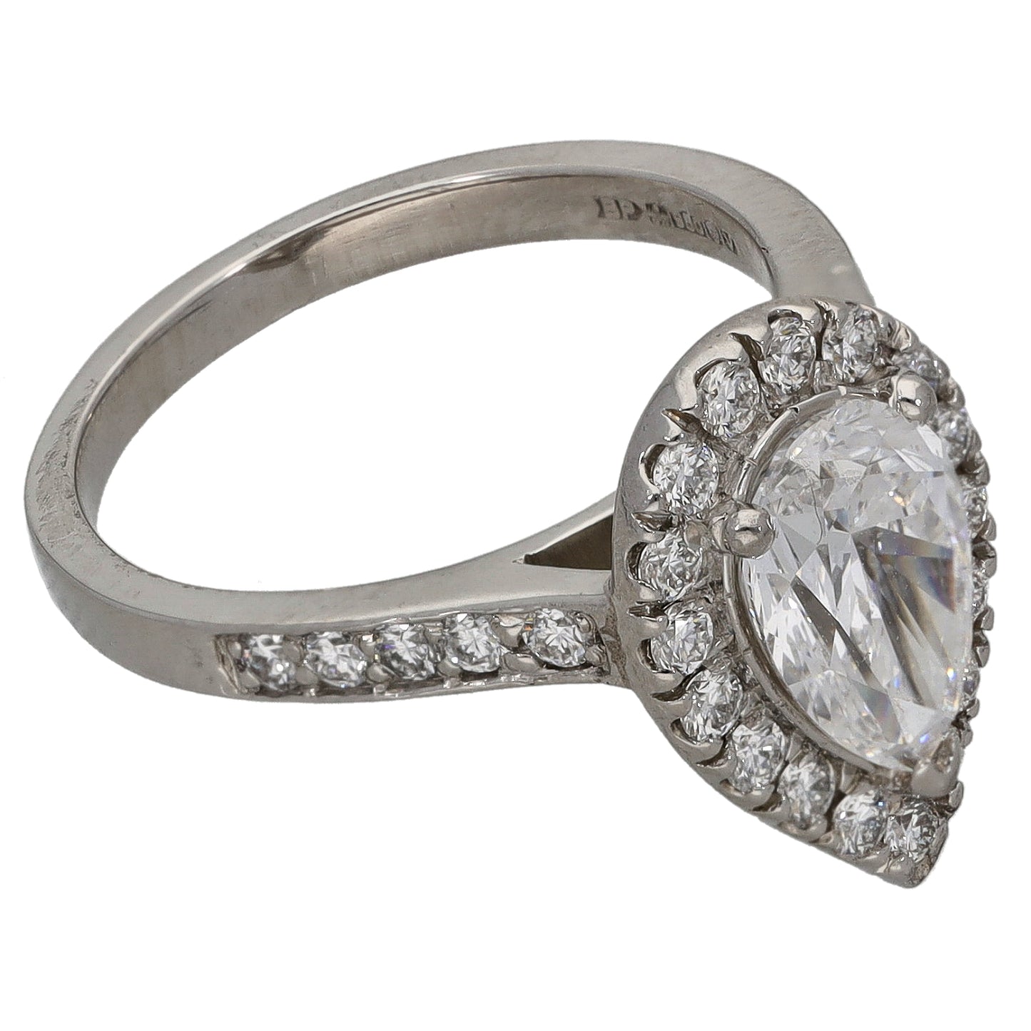 Platinum 2.46ct Diamond Cluster Ring Size L
