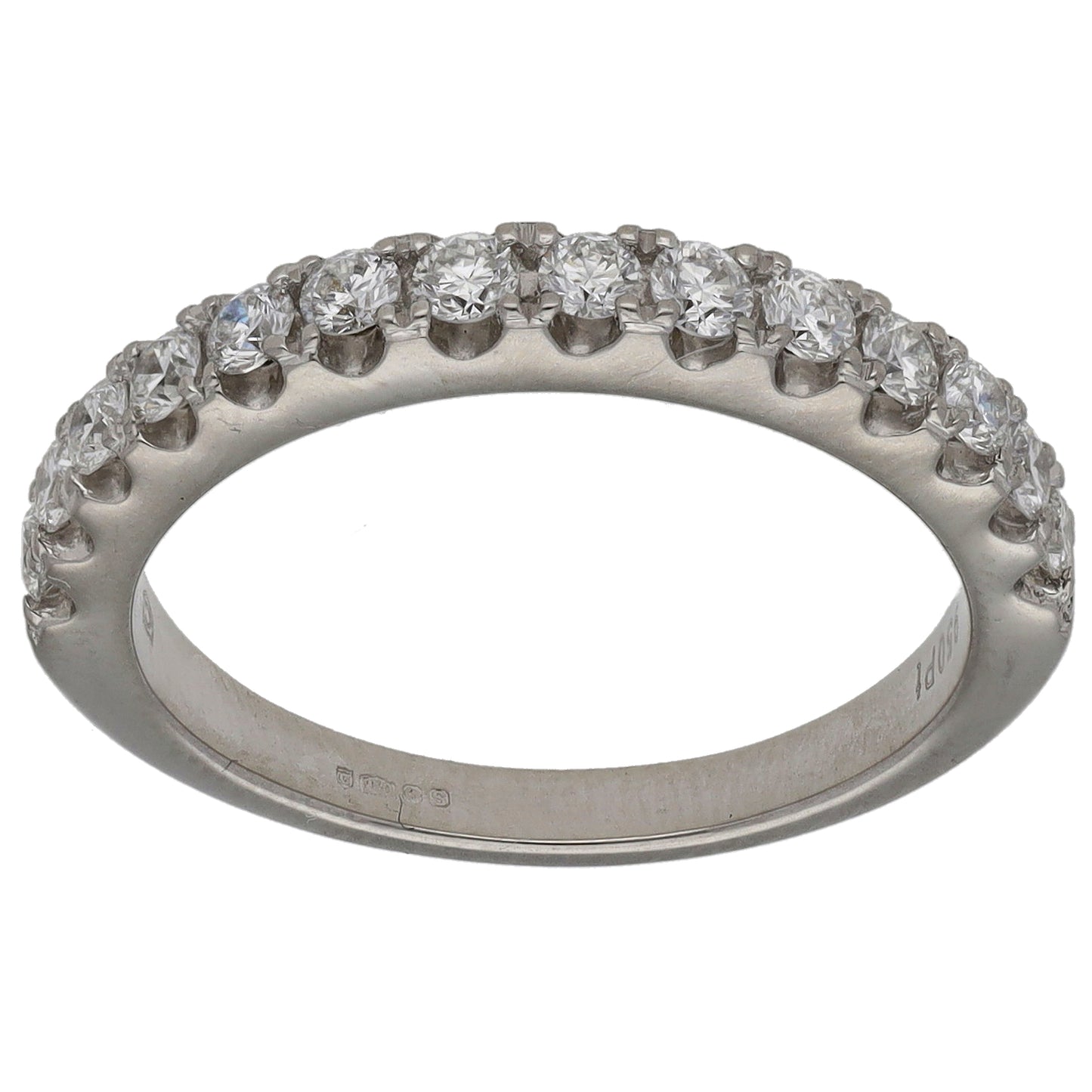Platinum 0.42ct Diamond Half Eternity Ring Size L