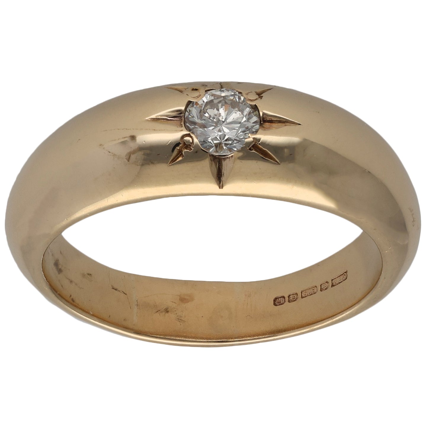 9ct Gold 0.35ct Diamond Solitaire Ring Size V