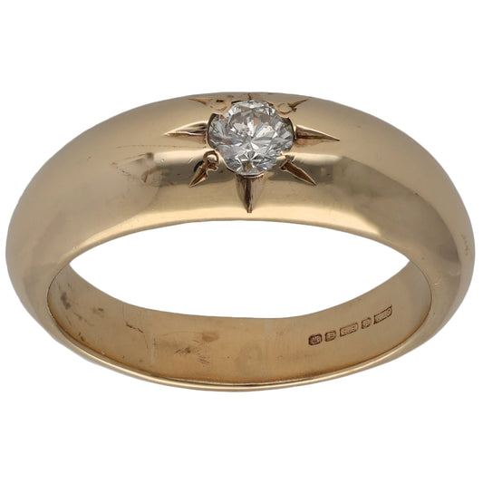 9ct Gold 0.35ct Diamond Solitaire Ring Size V
