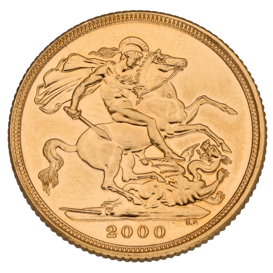 22ct Gold Queen Elizabeth II Full Sovereign Coin 2000