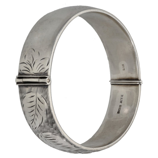 Sterling Silver Hinged/Clasp Bangle