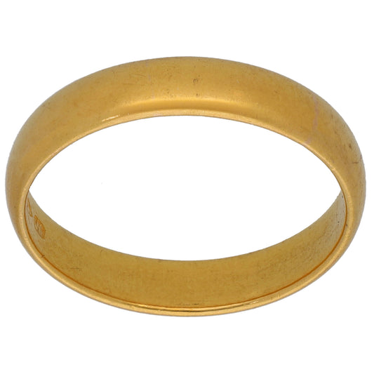 22ct Gold Plain Wedding Ring Size S