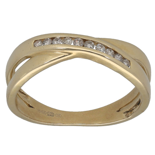9ct Gold 0.10ct Diamond Half Eternity Ring Size K