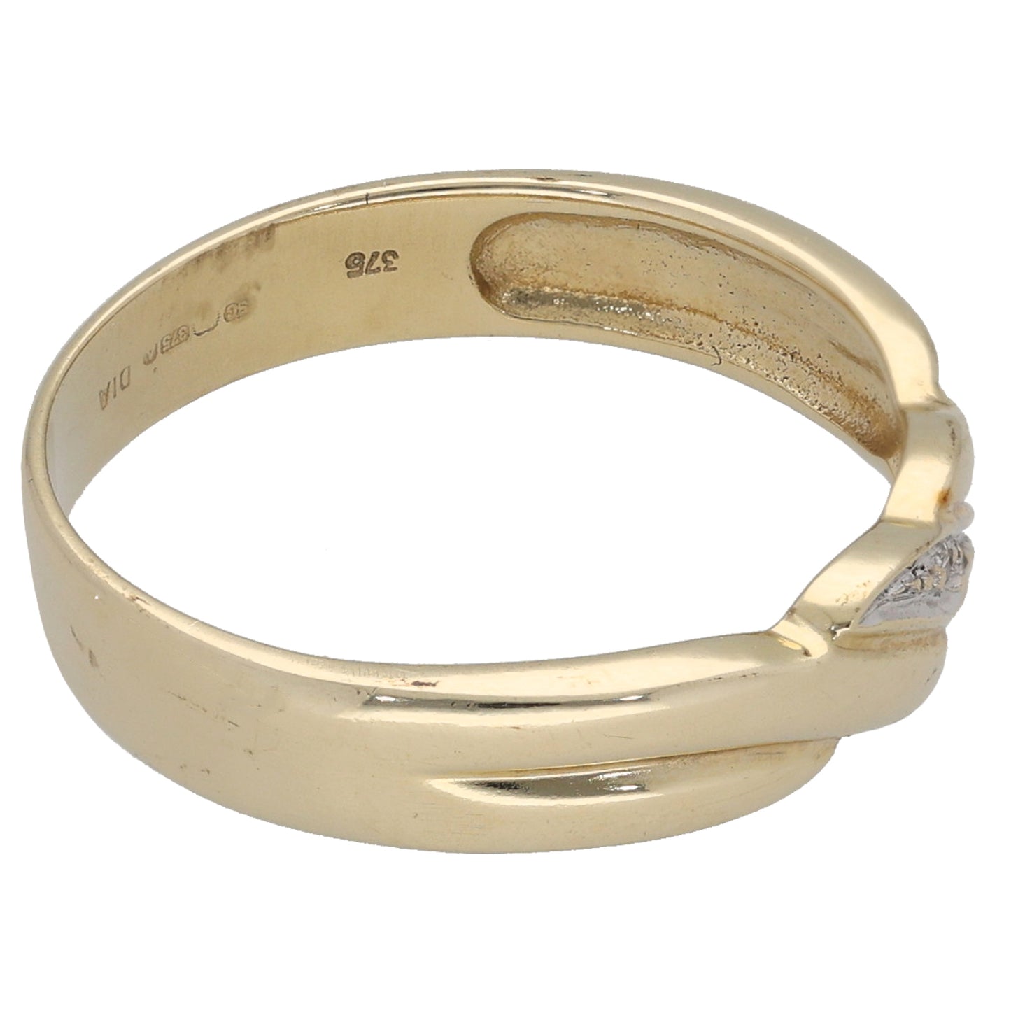 9ct Gold 0.01ct Diamond Alternative Ring Size P