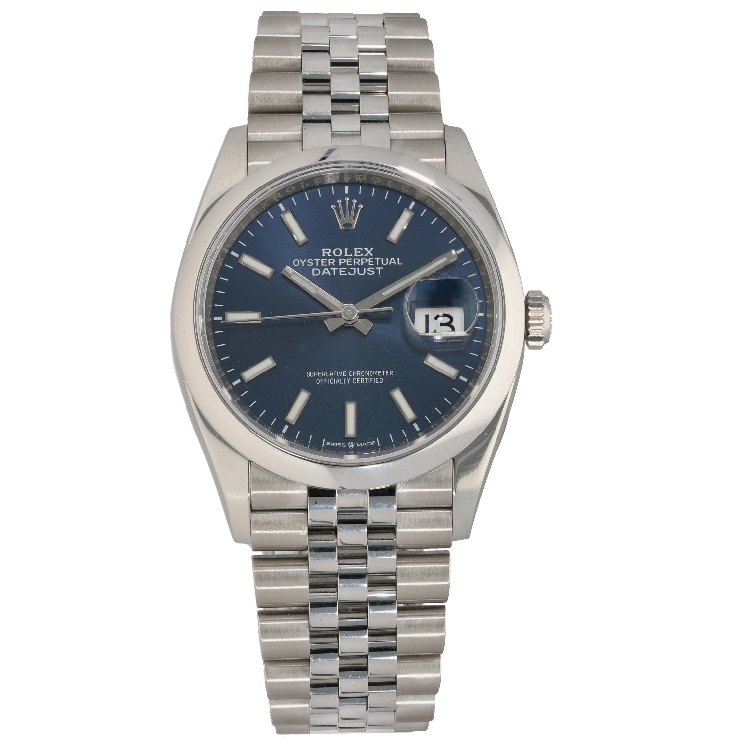 Rolex Datejust 126200, Blue Dial, Stainless Steel, Front Image