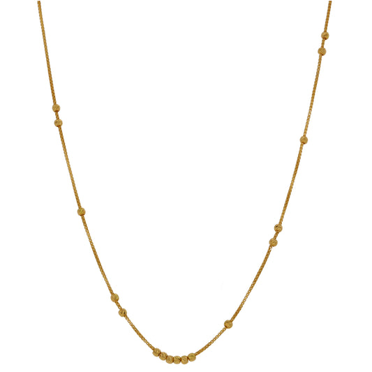 New 22ct Gold Single Row Beaded Necklace 18"