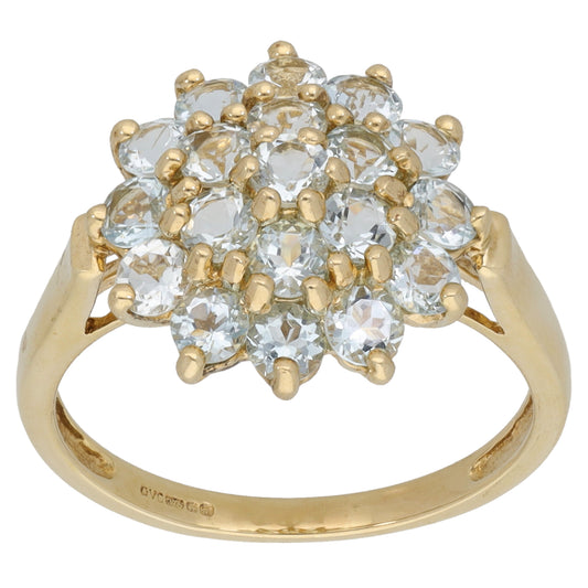 9ct Gold Aquamarine Dress/Cocktail Ring Size R