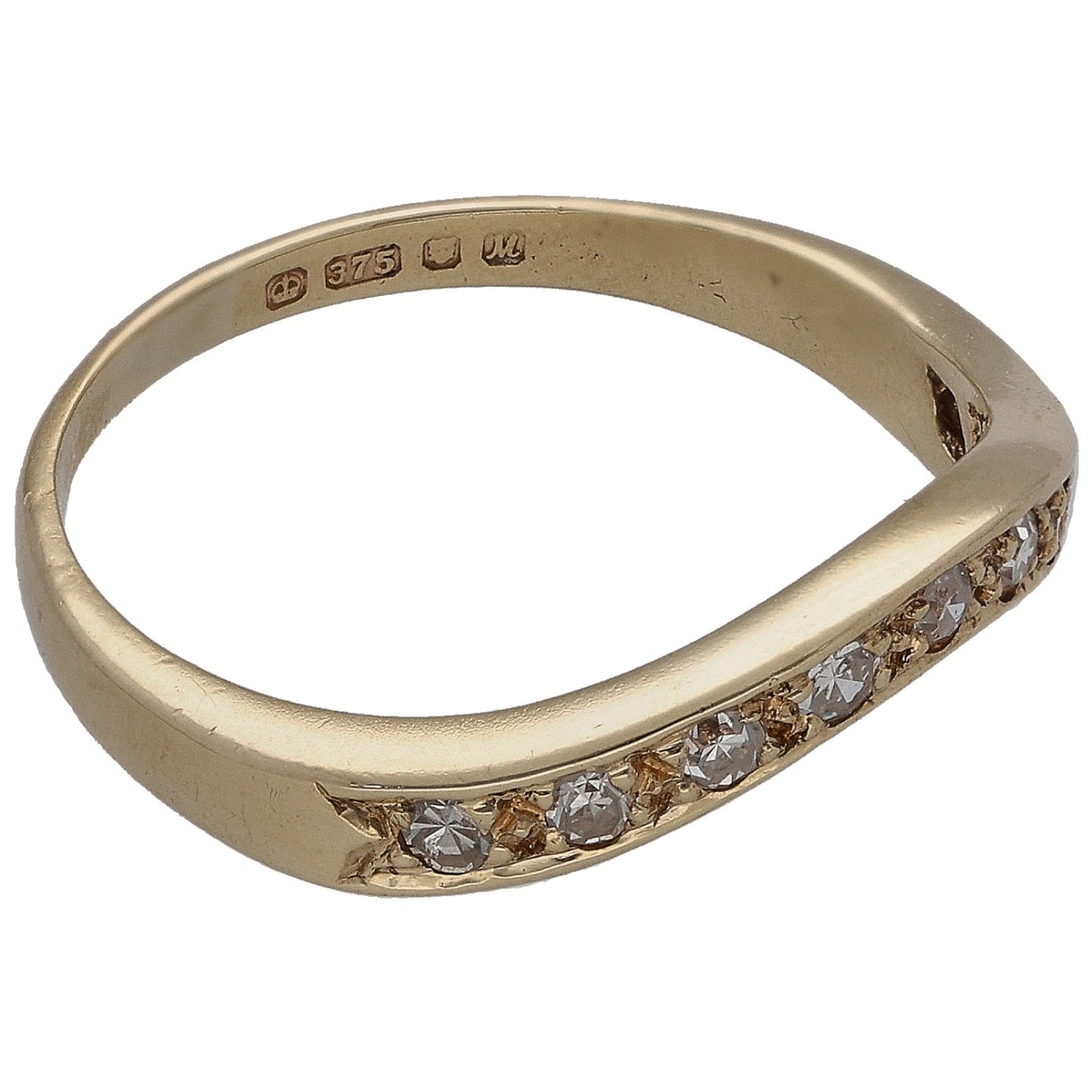 9ct Gold 0.18ct Diamond Half Eternity Ring Size K
