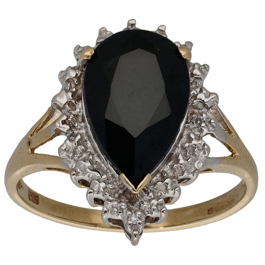 9ct Gold 0.02ct Diamond & Sapphire Dress/Cocktail Ring Size M