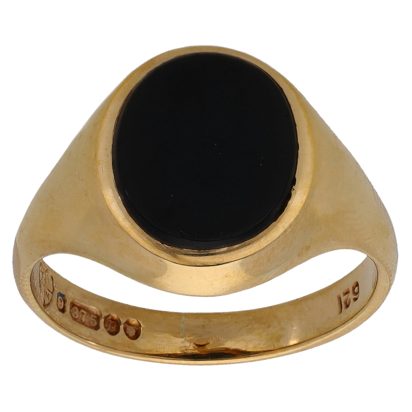 9ct Gold Onyx Single Stone Signet Ring Size Q