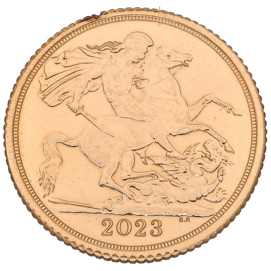 22ct Gold King Charles III Half Sovereign Coin 2023