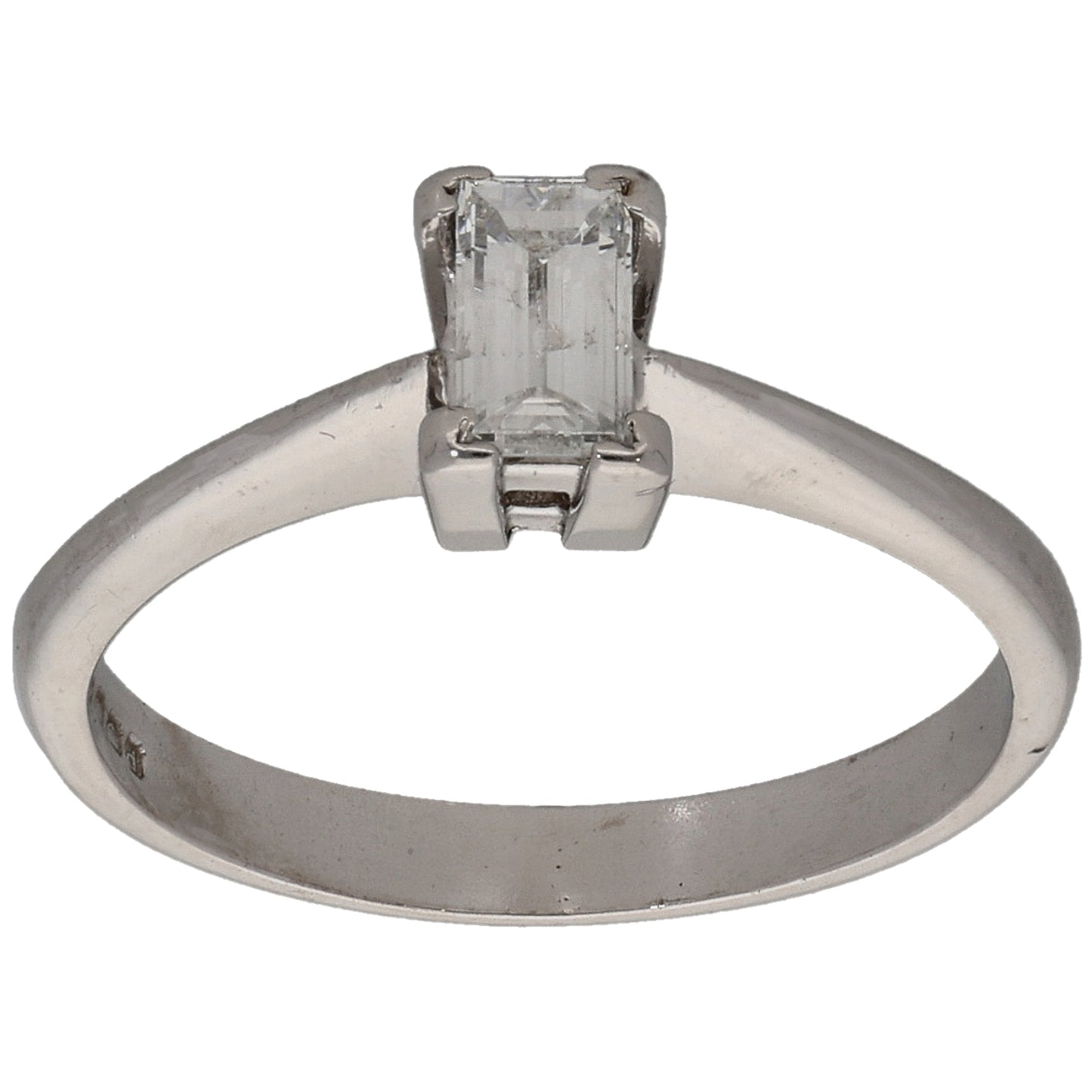 18ct White Gold 0.30ct Diamond Solitaire Ring Size L