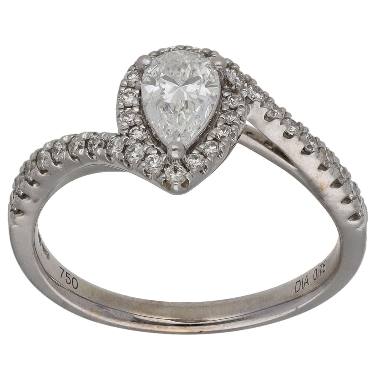 18ct White Gold 0.75ct Diamond Dress/Cocktail Ring Size O