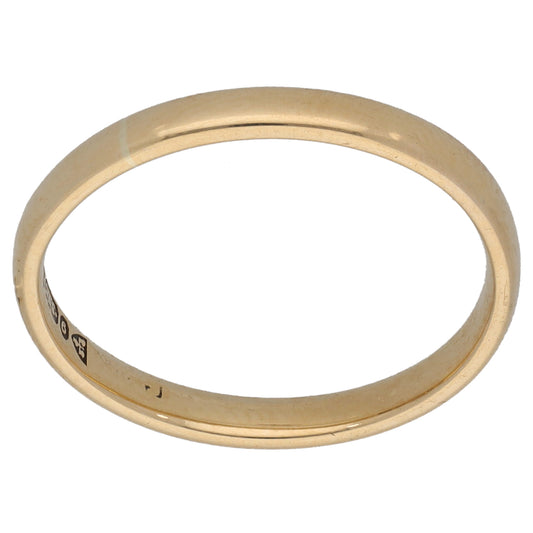 9ct Gold Plain Wedding Ring Size L