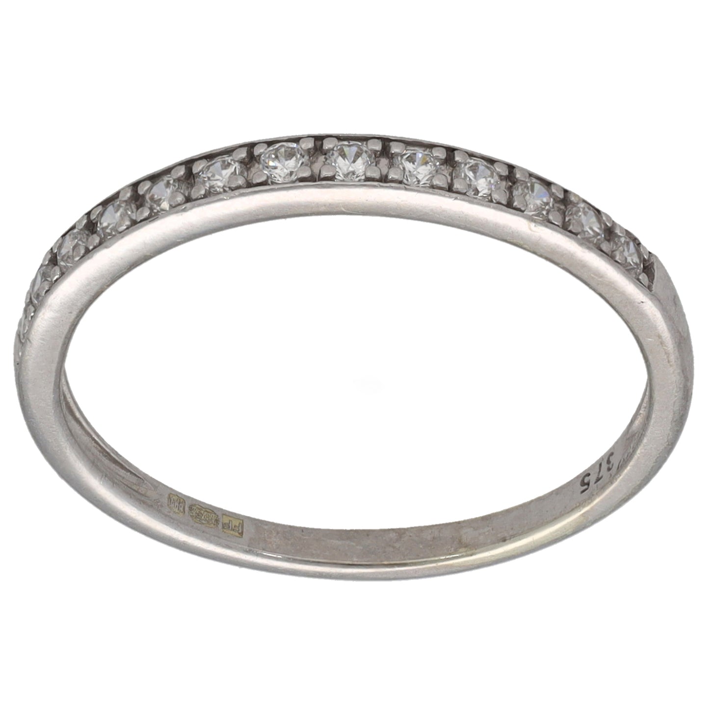 9ct White Gold Cubic Zirconia Half Eternity Ring Size P