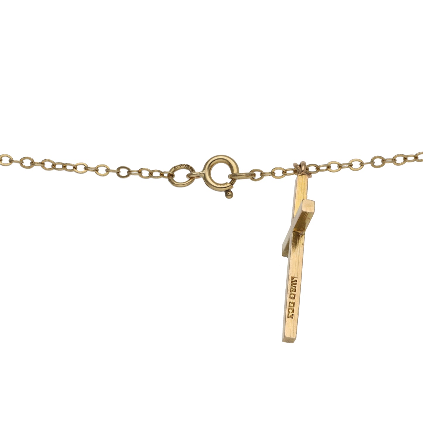 9ct Gold Cross Pendant With Chain
