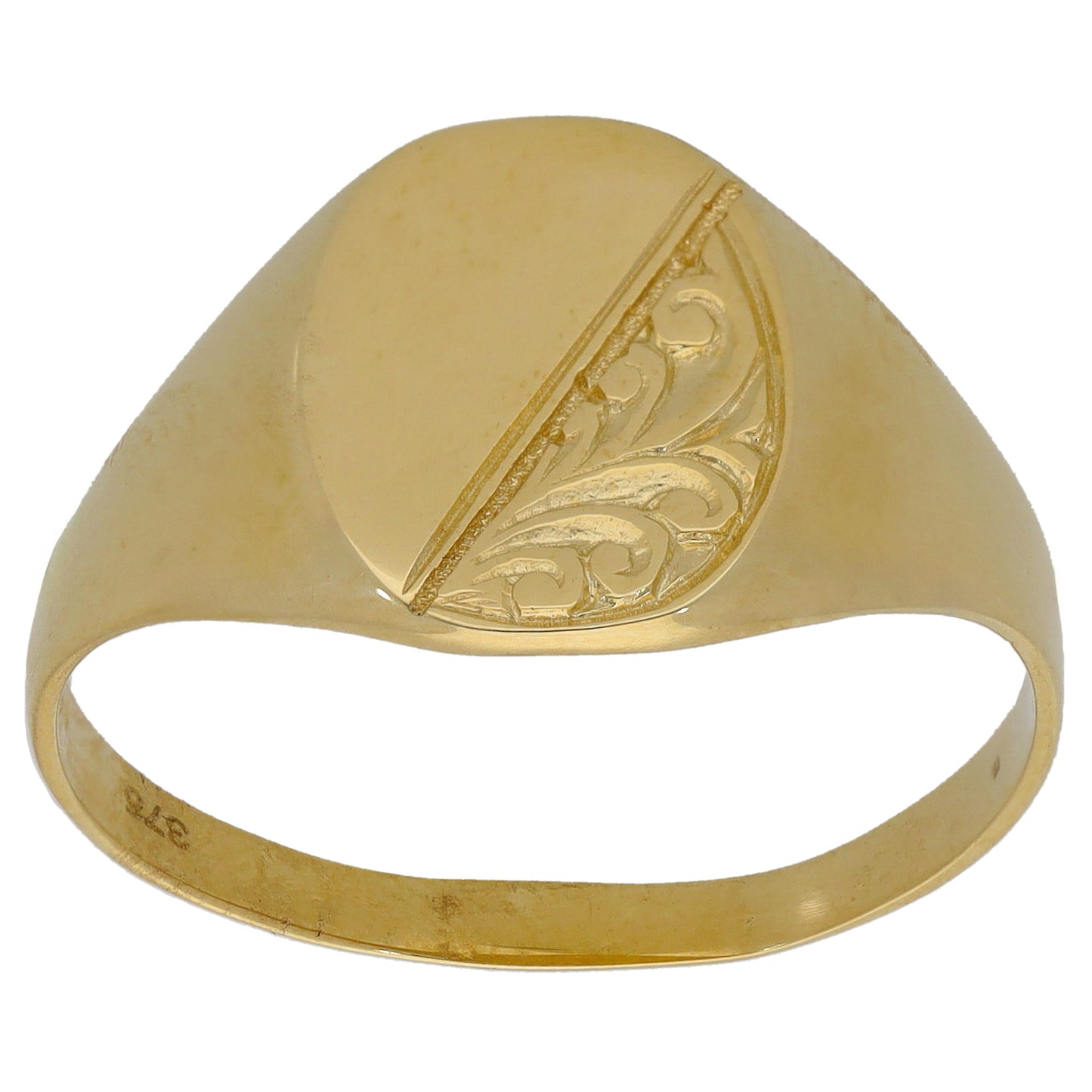 New 9ct Gold Patterned Signet Ring