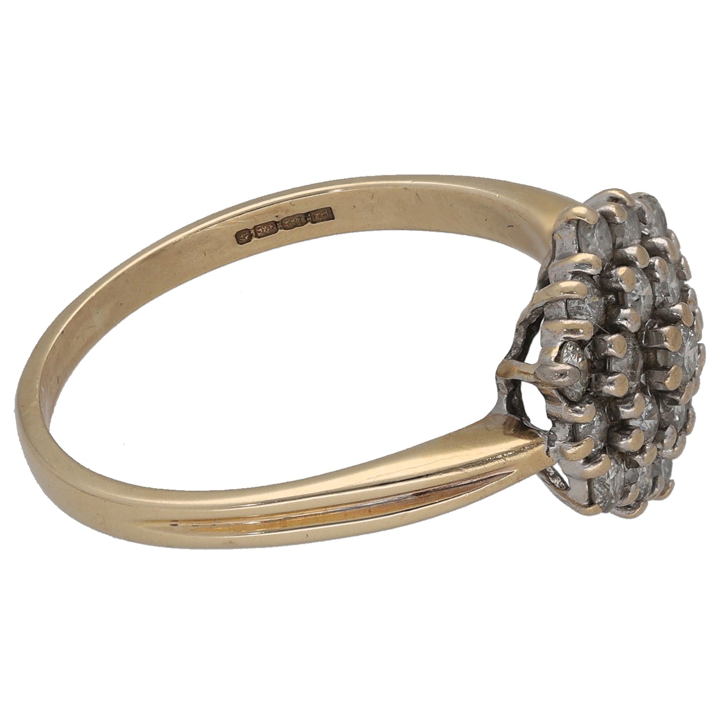 9ct Gold 1.00ct Diamond Cluster Ring Size S