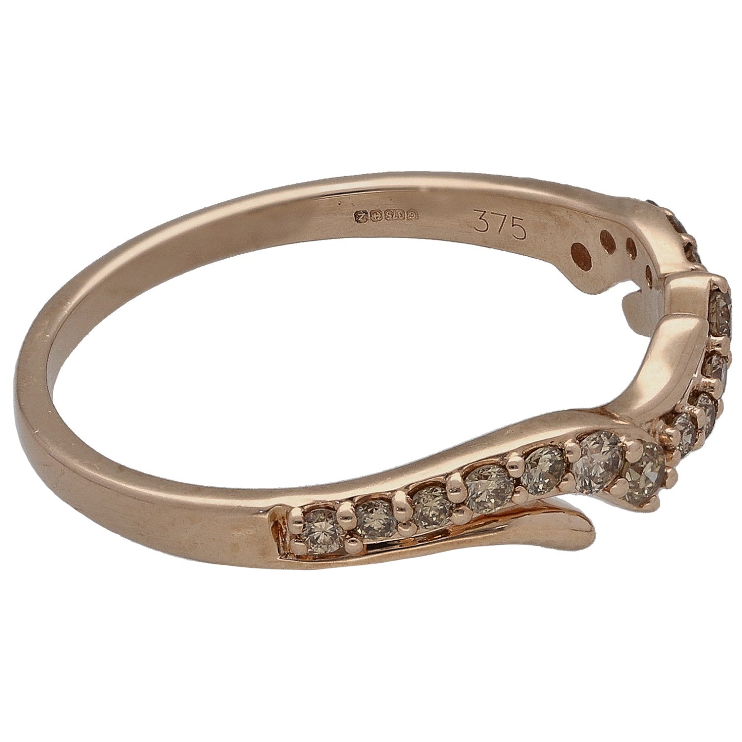 9ct Gold 0.20ct Diamond Dress/Cocktail Ring Size P