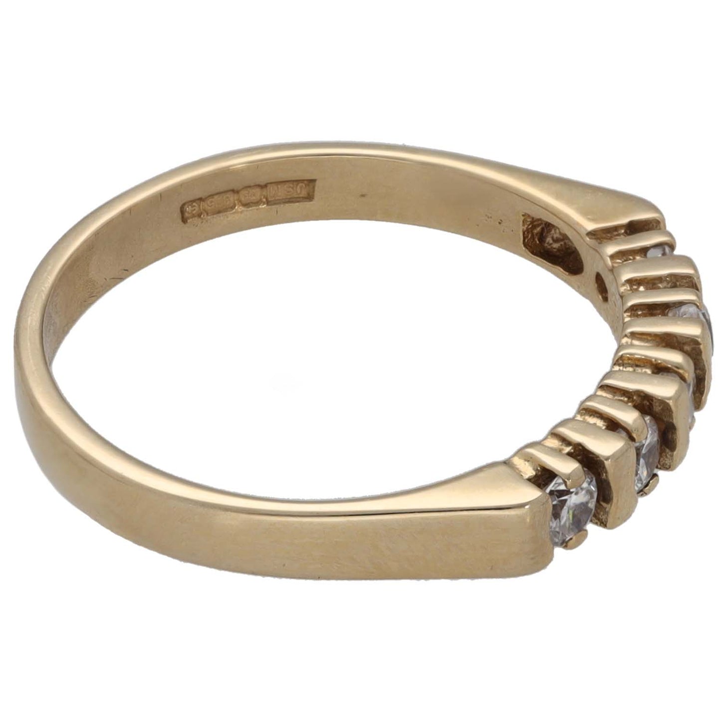 9ct Gold Cubic Zirconia Half Eternity Ring Size O
