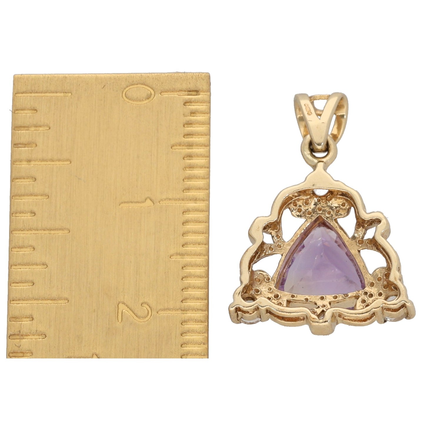 9ct Gold Amethyst & White Topaz Dress/Cocktail Pendant