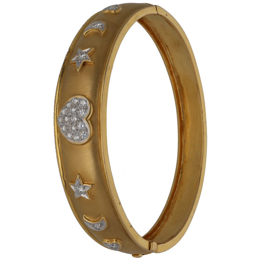 18ct Gold 0.33ct Diamond Hinged/Clasp Bangle