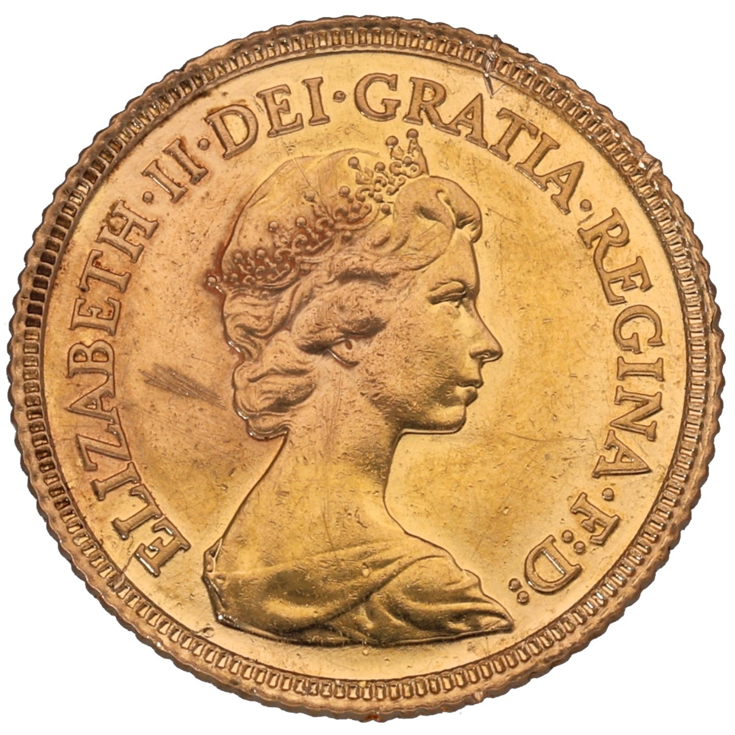 22ct Gold Queen Elizabeth II Half Sovereign Coin 1982