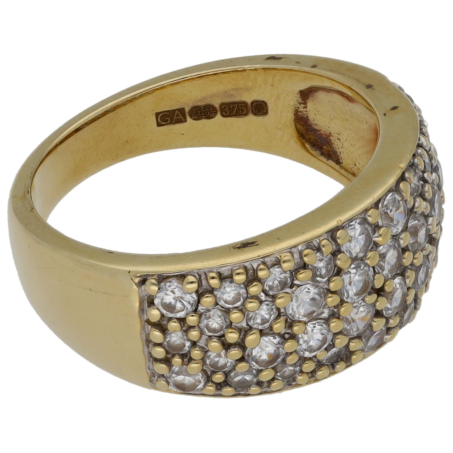 9ct Gold Cubic Zirconia Alternative Ring Size L