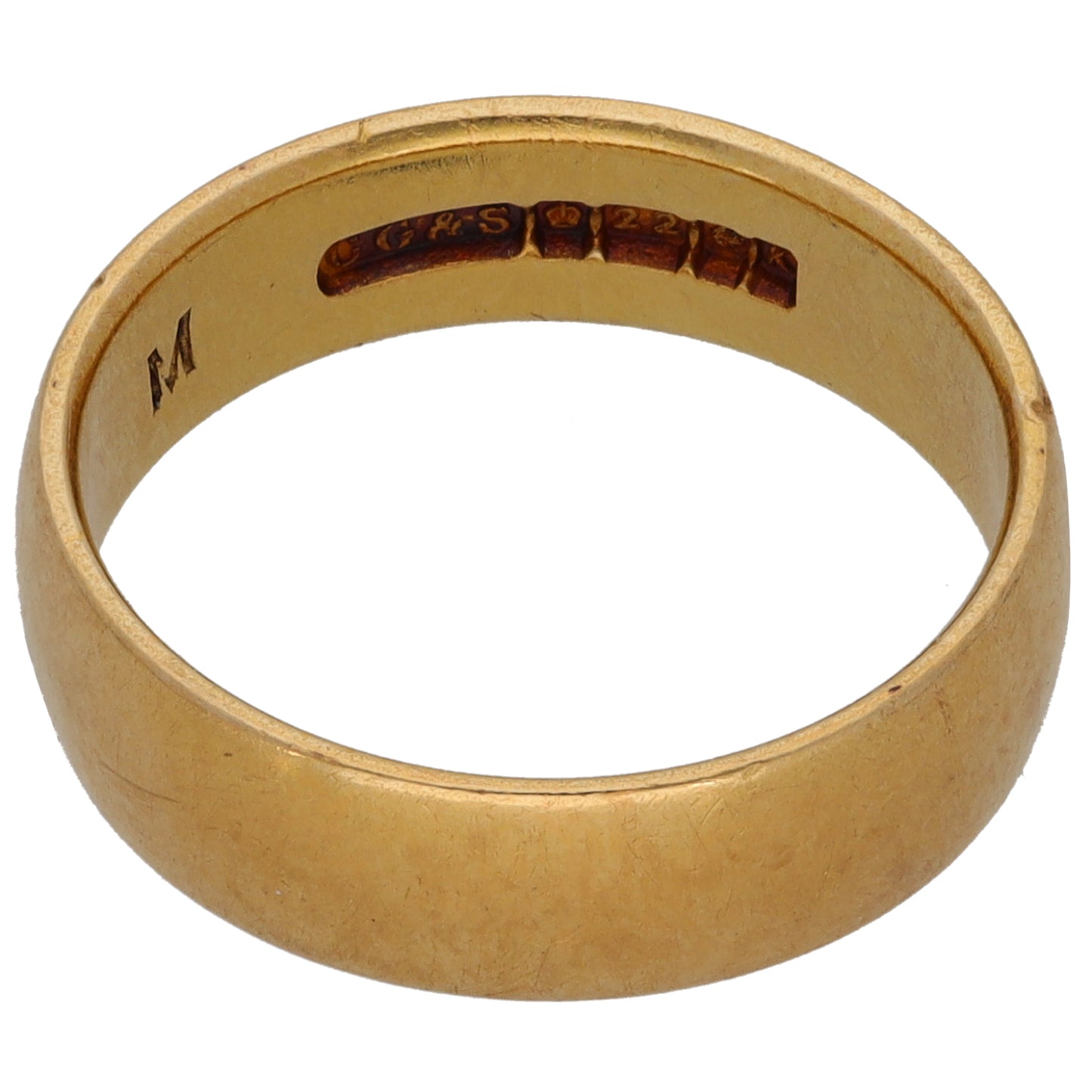 22ct Gold Plain Wedding Ring Size L