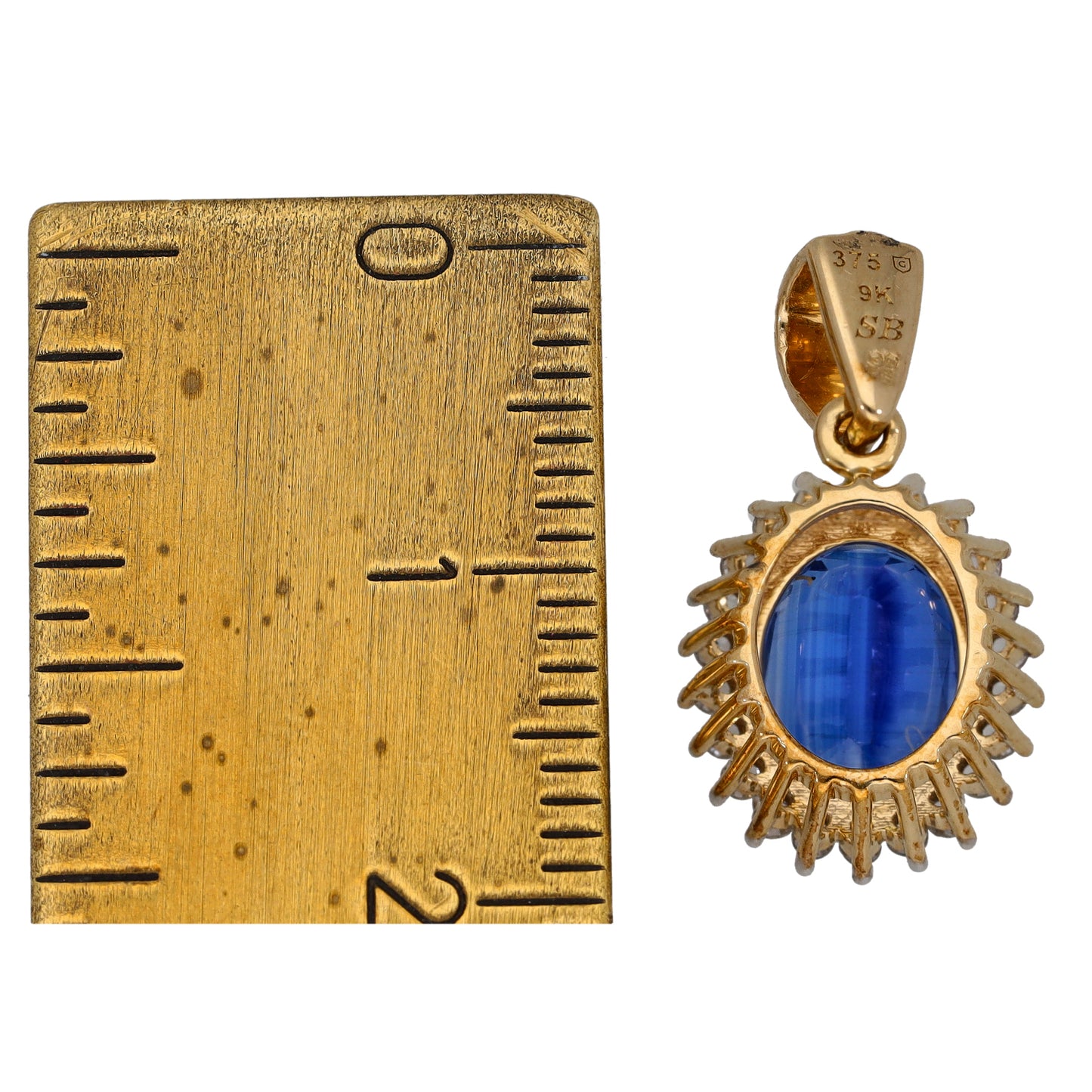 9ct Gold Kyanite & Imitation Dress/Cocktail Pendant