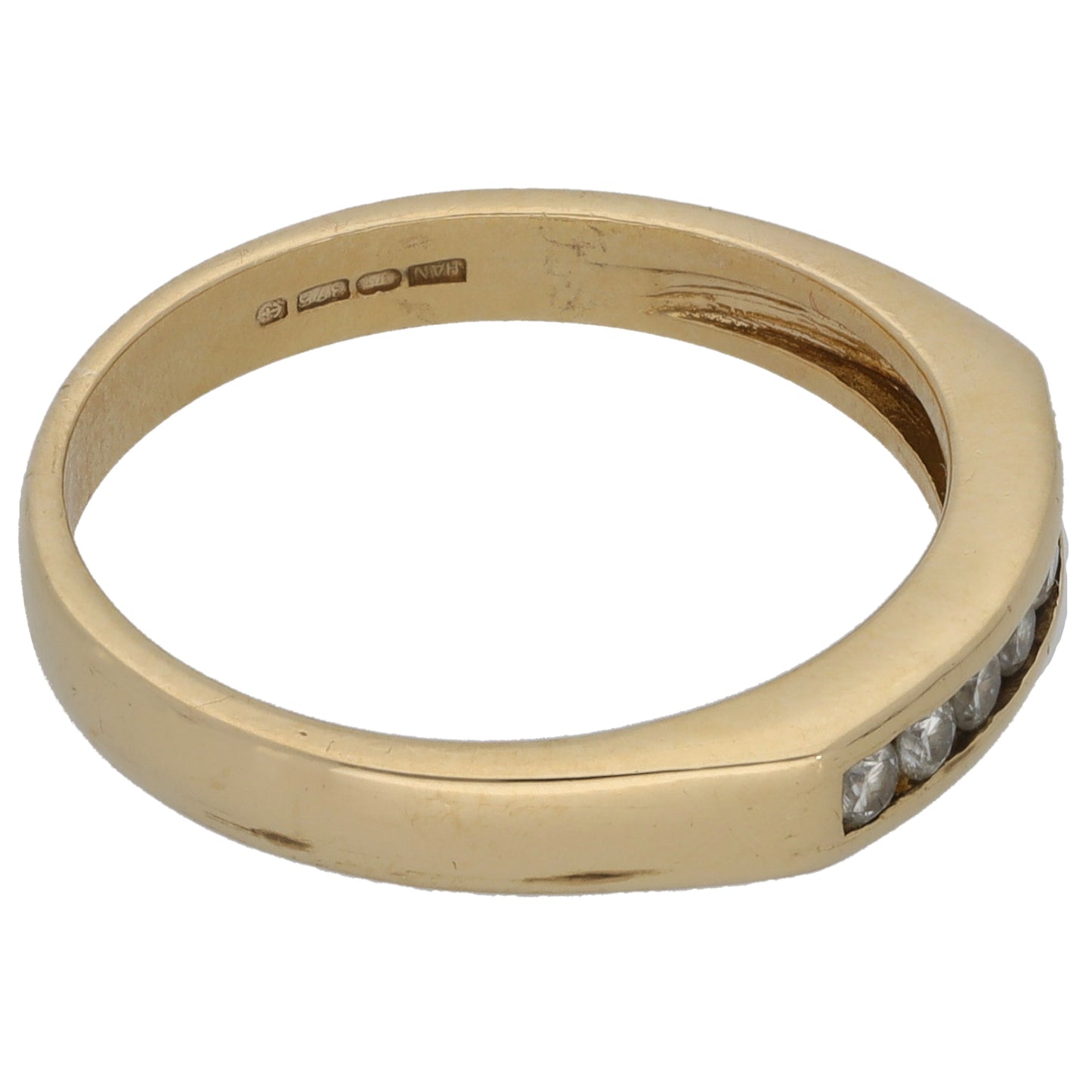 9ct Gold 0.14ct Diamond Half Eternity Ring Size O