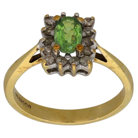 9ct Gold 0.25ct Diamond & Sapphire Dress/Cocktail Ring Size L