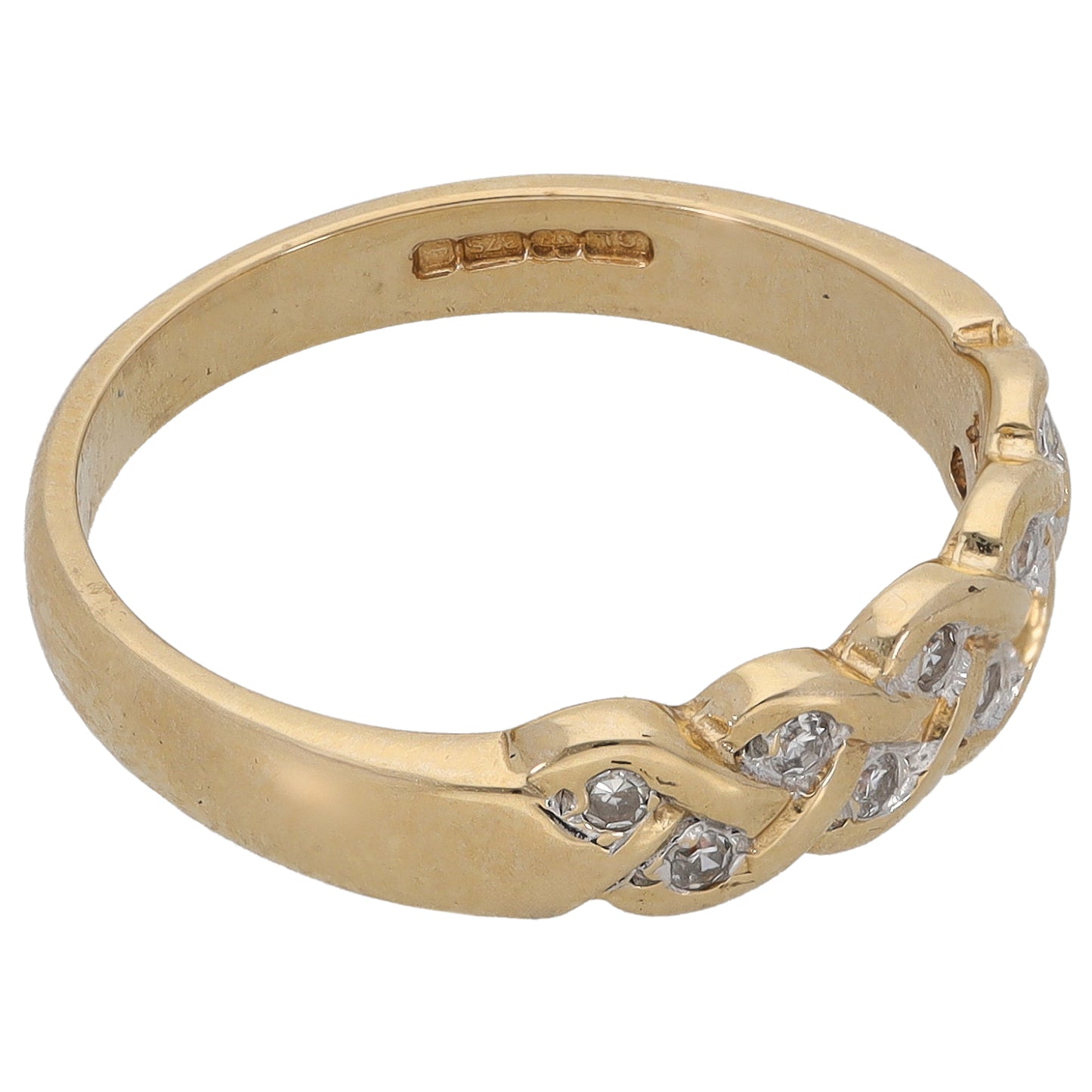 9ct Gold 0.10ct Diamond Half Eternity Ring Size M