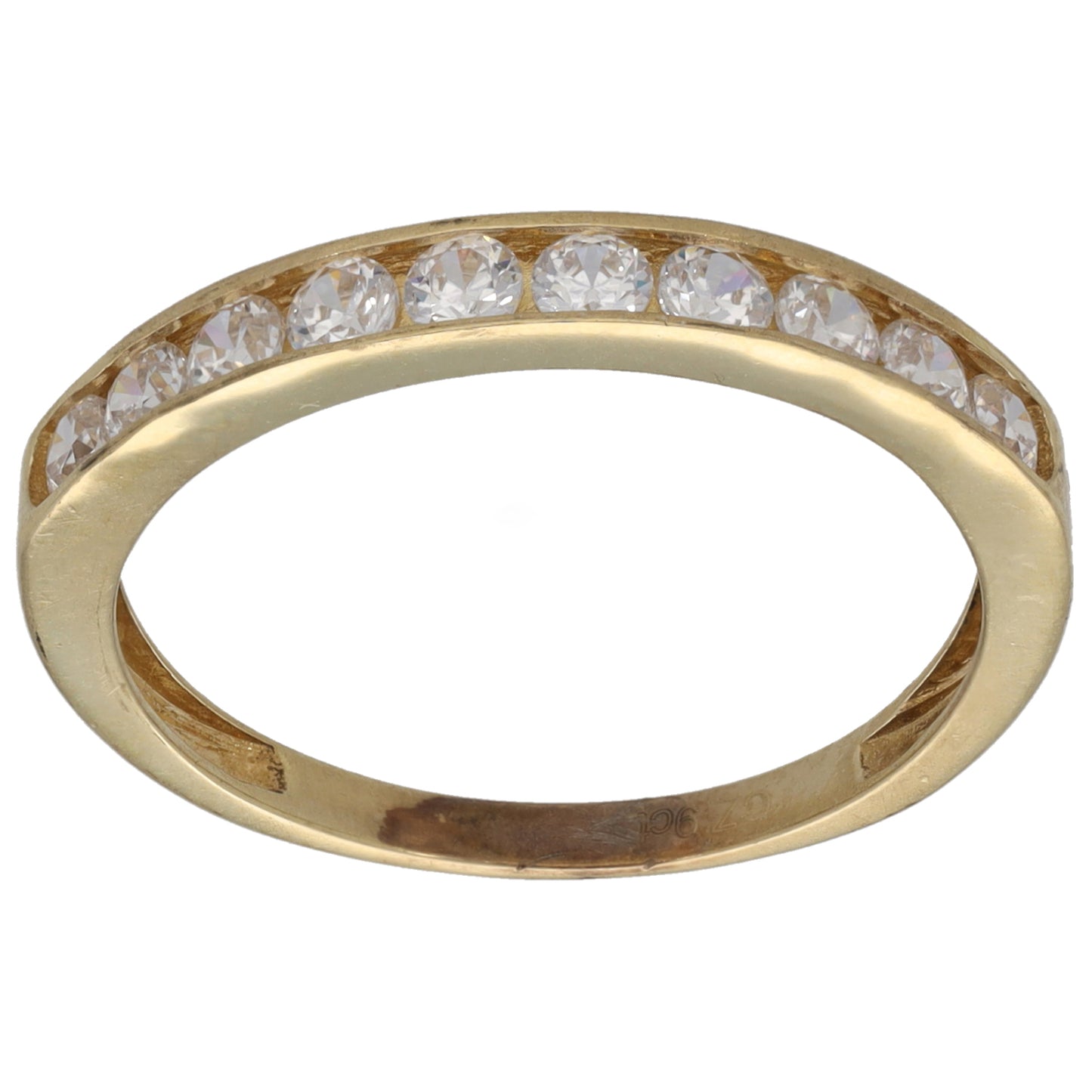 9ct Gold Cubic Zirconia Half Eternity Ring Size P