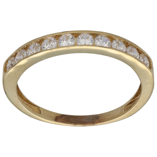 9ct Gold Cubic Zirconia Half Eternity Ring Size P