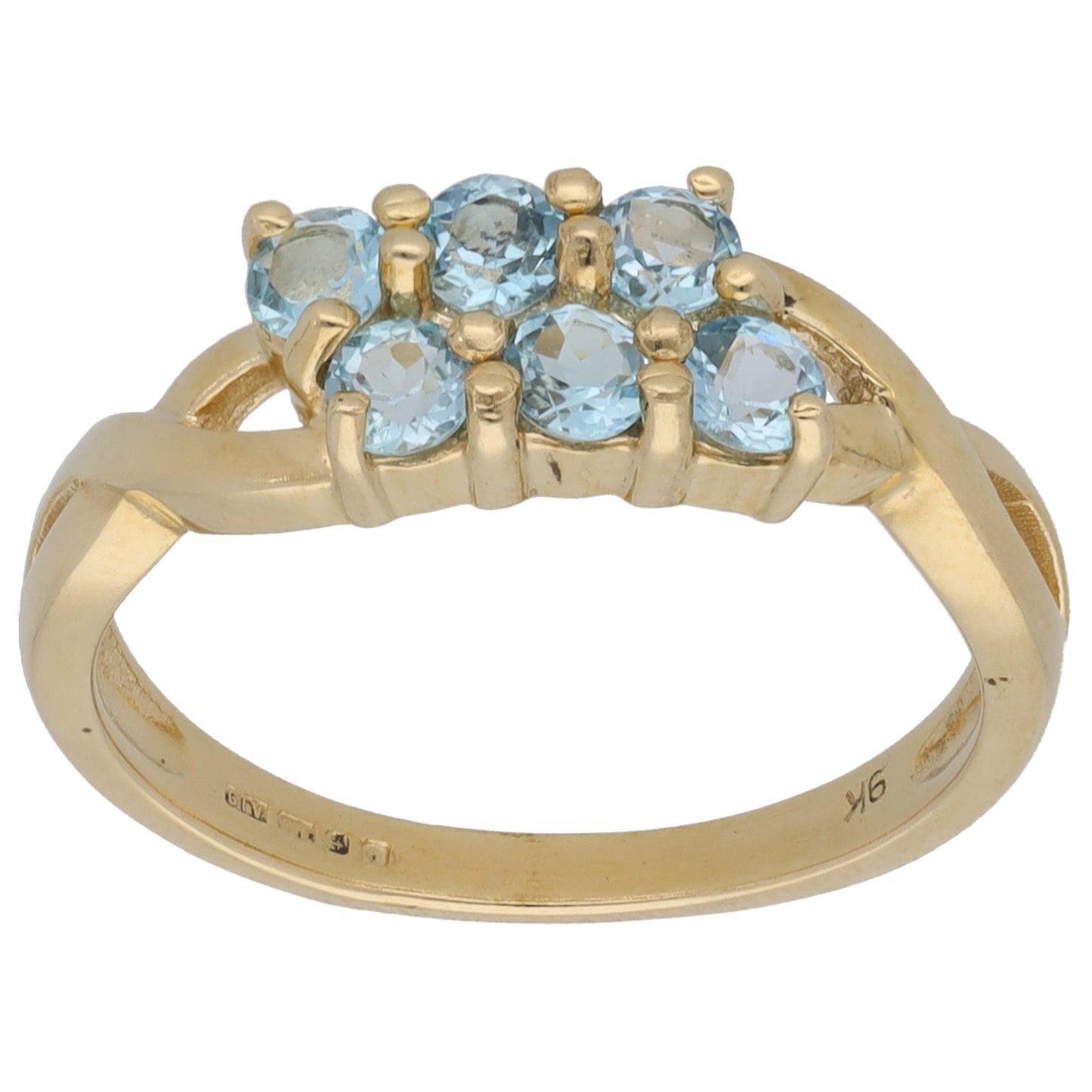 9ct Gold Topaz Dress/Cocktail Ring Size N