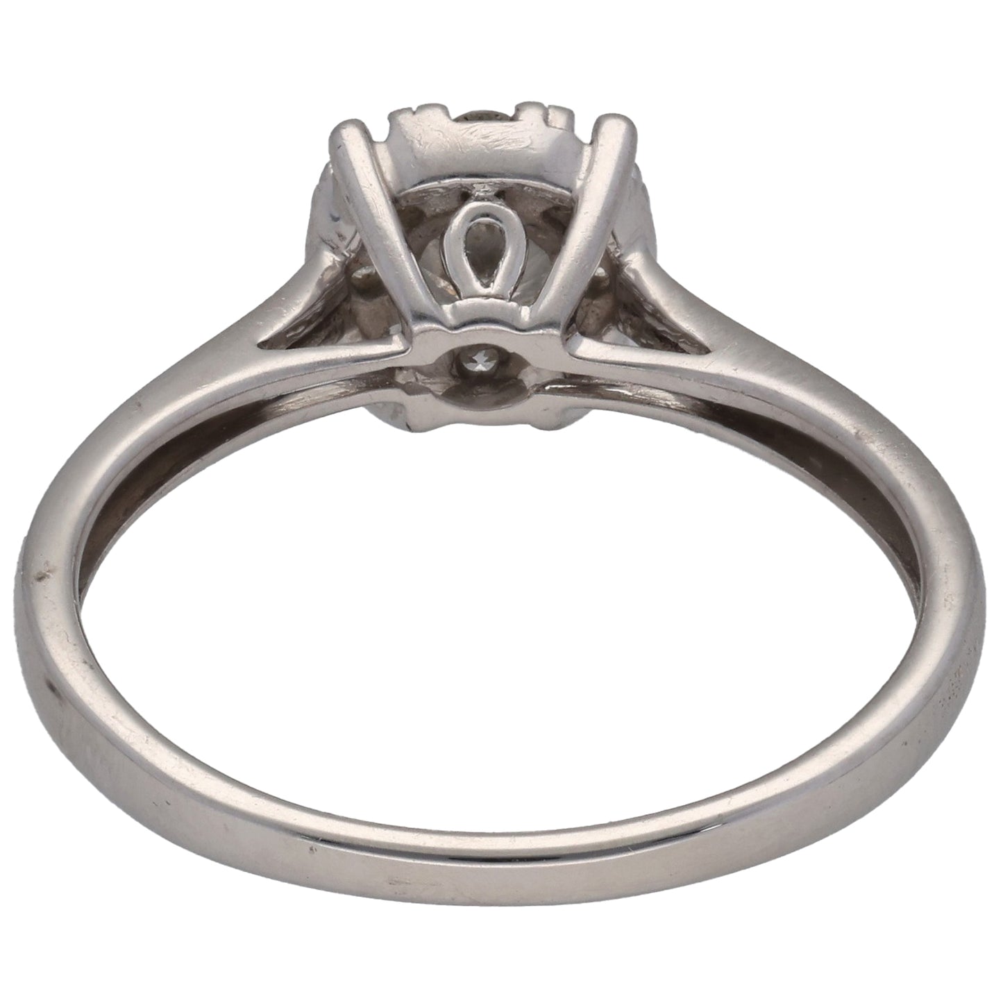 9ct White Gold 0.50ct Diamond Cluster Ring Size Q
