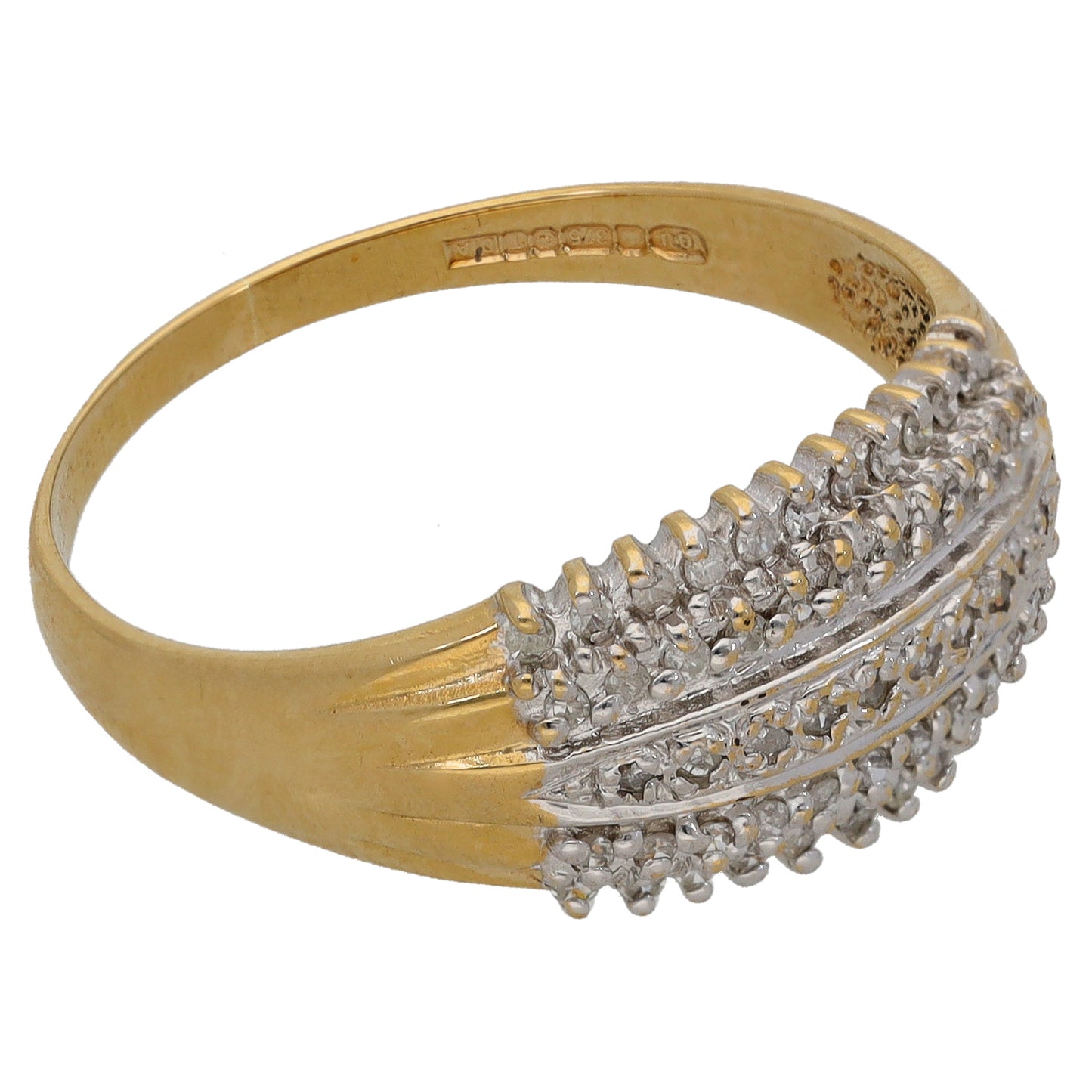 9ct Gold 0.29ct Diamond Dress/Cocktail Ring Size U