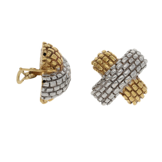 18ct Bicolour Gold Dress/Cocktail Earrings