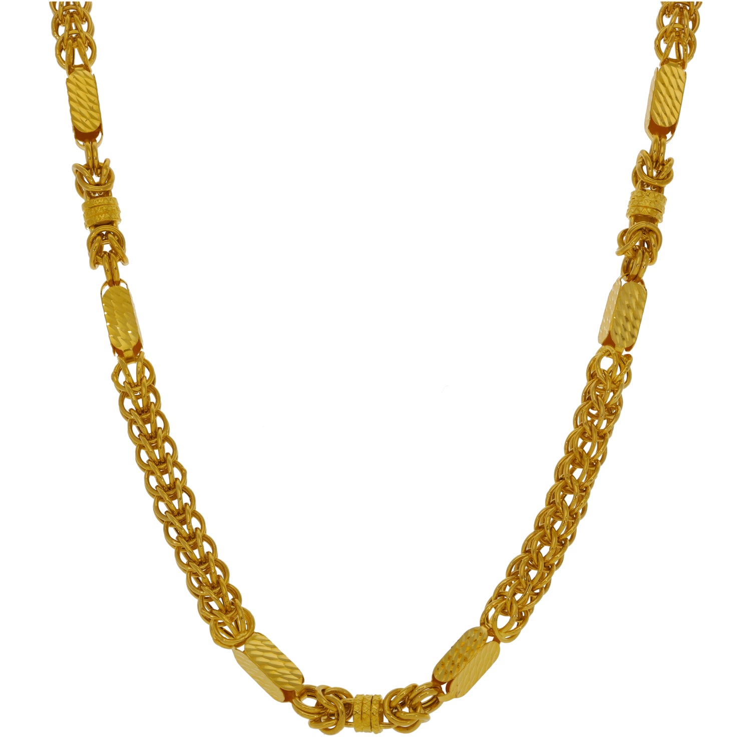 22ct gold chain necklace with oval link pattern, 24 in length