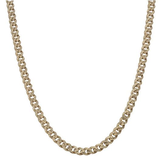 New 14ct Gold Diamond Cut Cuban Chain 20"