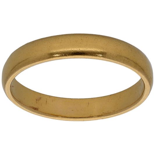 22ct Gold Plain Wedding Ring Size P